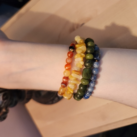 Boho Crystal Beaded Bracelet Stacking Set Of 3 - Picture 9 of 12